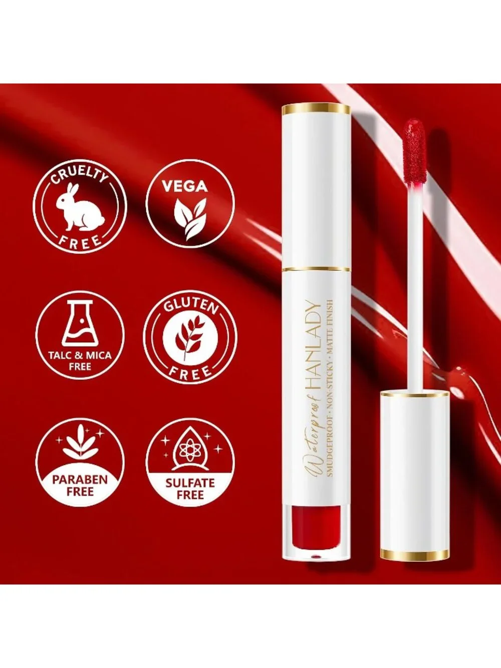 Women A48 Tea Time Long-Lasting Non-Sticky Waterproof Matte Liquid Lipstick